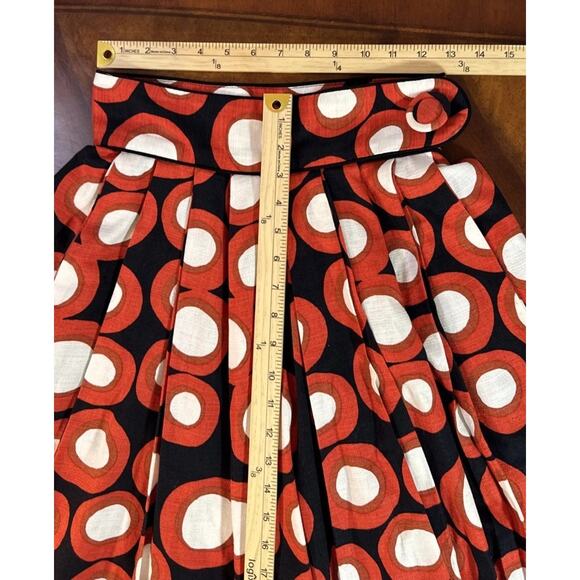 H&M Tribute to Marimenko Full Pleated Skirt Sz 4 Geometric Black Orange Ivory - Picture 15 of 16